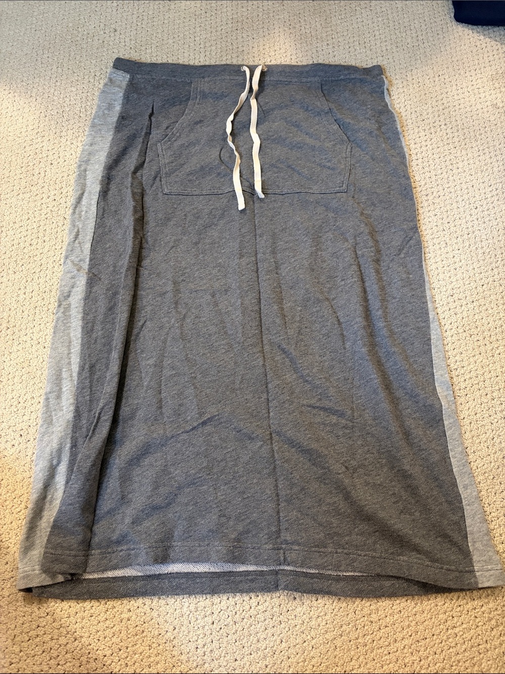 Joe Fresh Gray Knit Drawstring Maxi Skirt with Side Panels